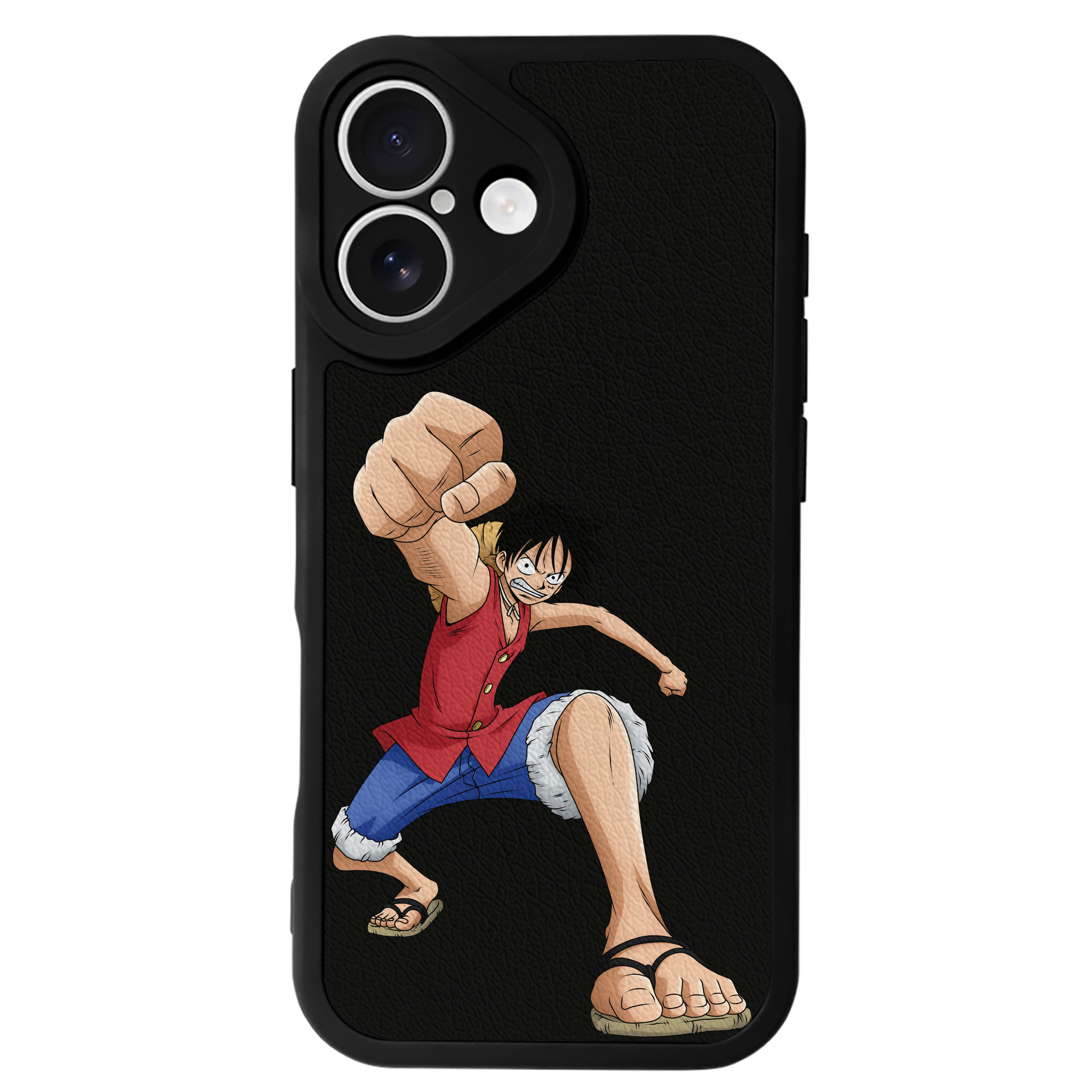 （画像用） ワンピース モンキー・D・ルフィ ONE PIECE Monkey D. Luffy 【iPhone 16シリーズ対応】シリコンスマホケース（レザー調） 材質：シリコン